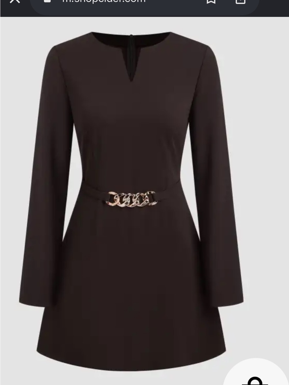 NWT Cider Chain Link Waist Long Sleeve Mini Dress XL